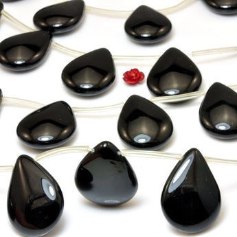 Black Onyx smooth teardrop beads wholesale loose gemstone for jewelry making bracelet diy stuff