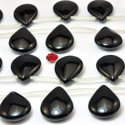 Black Onyx smooth teardrop beads wholesale loose gemstone for jewelry making bracelet diy stuff