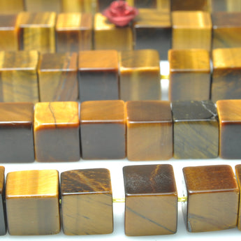 Yellow tiger eye smooth square cube beads gemstone wholesale jewelry making bracelet necklace diy