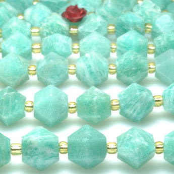 Natural amazonite faceted geometry cut beads gemstone wholesale jewelry making bracelet necklace diy
