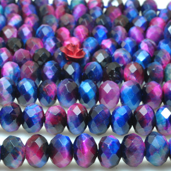 Galaxy tiger eye faceted rondelle loose beads gemstone wholesale jewelry making bracelet necklace diy