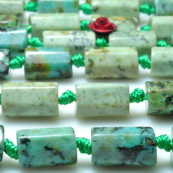 Natural african turquoise faceted nugget tube loose beads green stone wholesale jewelry making bracelet necklace diy