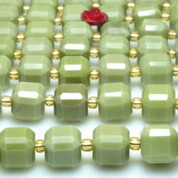 Natural alashan jasper matcha green faceted cube beads loose gemstones wholesale jewelry making stuff semi precious stone