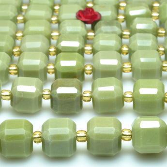 Natural alashan jasper matcha green faceted cube beads loose gemstones wholesale jewelry making stuff semi precious stone