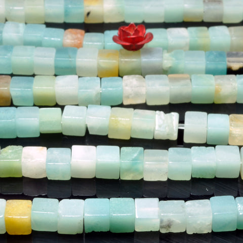 Natural Amazonite multicolor smooth cube loose beads wholesale gemstone jewelry making 15"