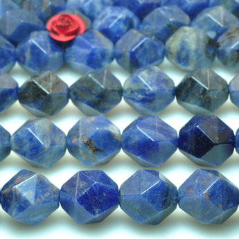 Natural Blue Sodalite gemstone star cut faceted nugget beads wholesale gemstone jewelry making bracelet necklace diy