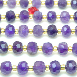 Natural amethyst faceted rondelle beads wholesale gemstone jewelry making bracelet necklace diy