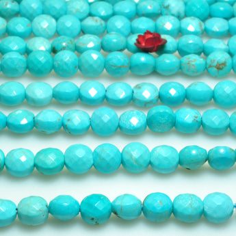 Blue Turquoise faceted coin beads wholesale loose gemstone for jewelry making diy bracelet necklace