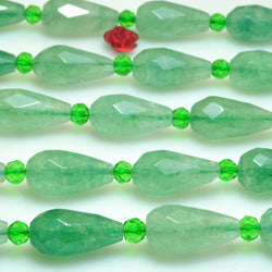 Natural green strawberry quartz faceted teardrop beads gemstone wholesale jewelry making bracelet necklace diy