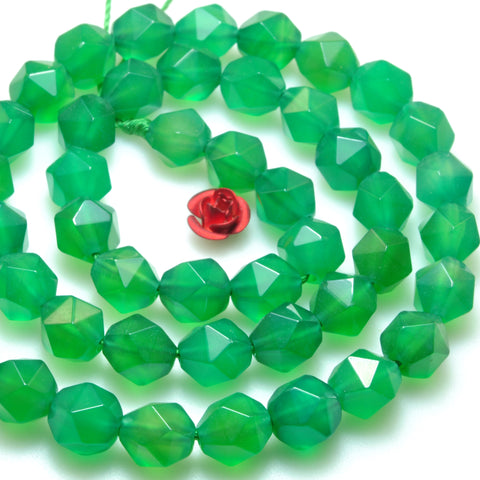 Natural green aventurine star cut faceted loose beads gemstone wholesale jewelry making bracelet necklace diy