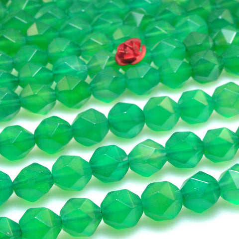 Natural green aventurine star cut faceted loose beads gemstone wholesale jewelry making bracelet necklace diy