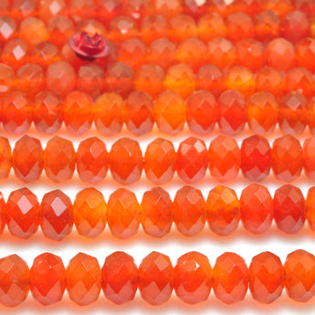 Natural carnelian faceted rondelle beads gemstone wholesale jewelry making bracelet necklace diy