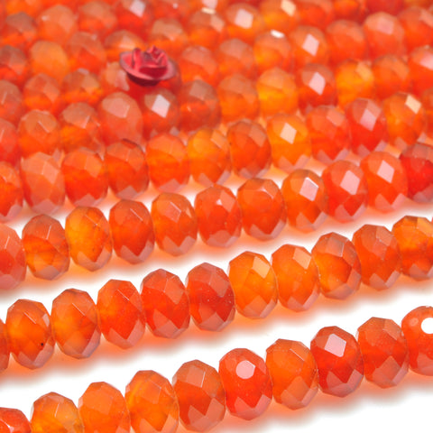 Natural carnelian faceted rondelle beads gemstone wholesale jewelry making bracelet necklace diy