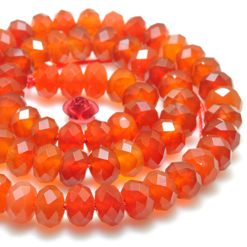 Natural carnelian faceted rondelle beads gemstone wholesale jewelry making bracelet necklace diy