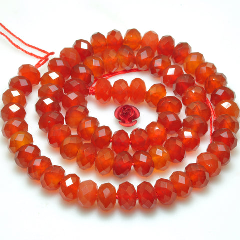 Natural carnelian faceted rondelle beads gemstone wholesale jewelry making bracelet necklace diy