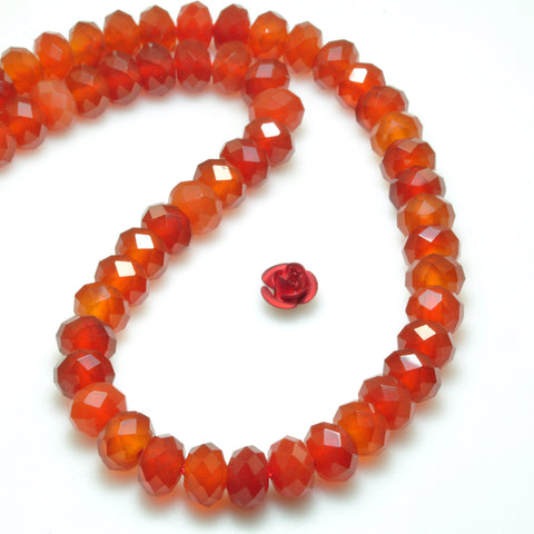 Natural carnelian faceted rondelle beads gemstone wholesale jewelry making bracelet necklace diy
