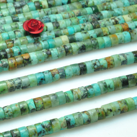 Natural african turquoise smooth wheel beads gemstone wholesale jewelry making bracelet necklace diy