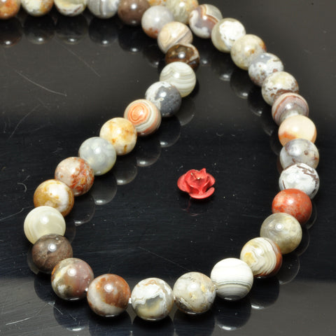 Mexican Crazy Lace Agate Natural Stone smooth round beads wholeslae loose gemstone for jewelry making diy bracelet necklace