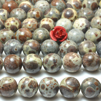 Natural Asteroid Jasper smooth round loose beads wholesale gemstone semi precious stone for jewelry making bracelet necklace DIY