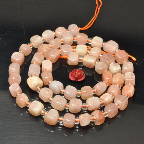 Natural Orange Sunstone Smooth Irregular Cube beads wholesale gemstone semi precious stone for jewelry making DIY