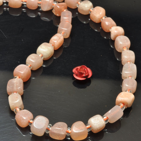 Natural Orange Sunstone Smooth Irregular Cube beads wholesale gemstone semi precious stone for jewelry making DIY