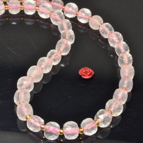 Natural Rose Quartz Faceted cube loose beads wholesale gemstone pink crystal stone for jewelry making diy bracelets necklace