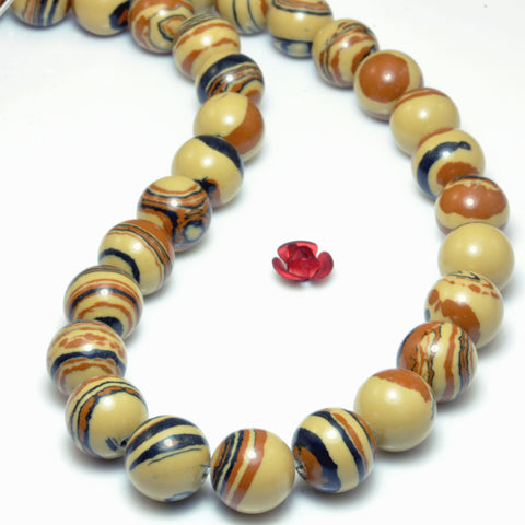 Tiger skin Synthetic stone smooth round beads wholesale jewelry making