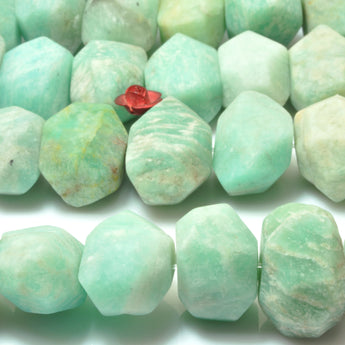 Natural Amazonite matte faceted nugget chunk beads loose gemstone wholesale jewelry making diy bracelet