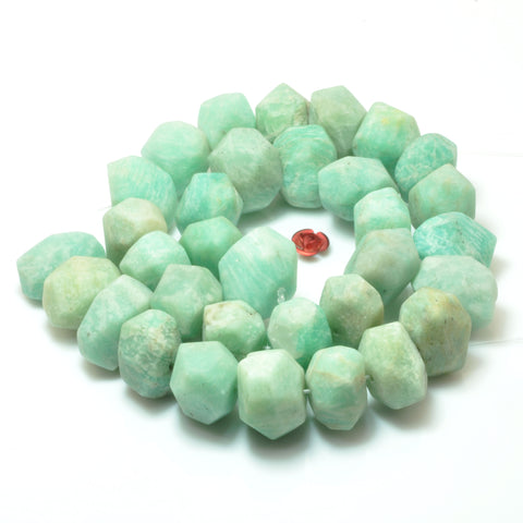 Natural Amazonite matte faceted nugget chunk beads loose gemstone wholesale jewelry making diy bracelet