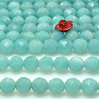Natural Amazonite faceted round beads wholesale loose gemstones for jewelry making diy bracelet necklace
