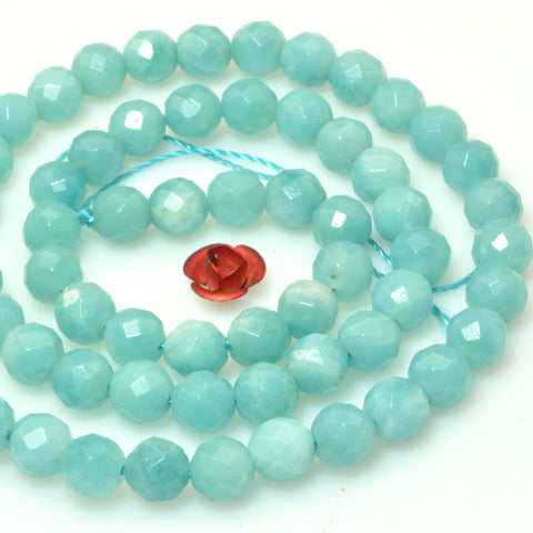 Natural Amazonite faceted round beads wholesale loose gemstones for jewelry making diy bracelet necklace