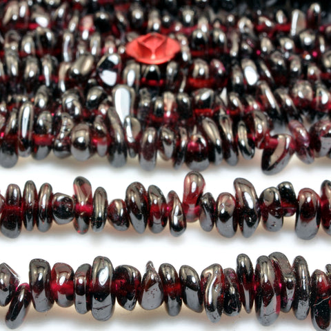 Natural Red Garnet smooth pebble chips beads wholesale gemstone loose stone for jewelry making diy 35 inches