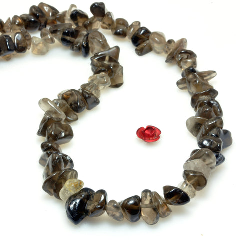 Natural Smoky Quartz smooth pebble chips beads wholesale gemstone loose stone for jewerly making bracelet diy design
