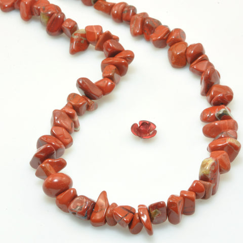 Natural Red Jasper smooth chips beads for jewelry making loose gemstone wholesale stone diy bracelet necklace
