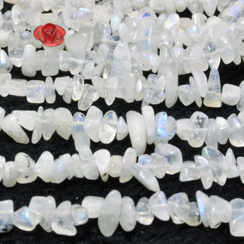 Natural rainbow moonstone smooth pebble chip beads wholesale loose gemstone semi precious stone for jewelry making Bracelet DIY
