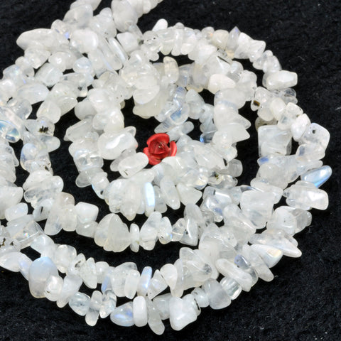 Natural rainbow moonstone smooth pebble chip beads wholesale loose gemstone semi precious stone for jewelry making Bracelet DIY