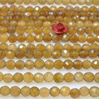 Brown Agate faceted round beads wholesale loose gemstone for jewelry making bracelet necklace DIY