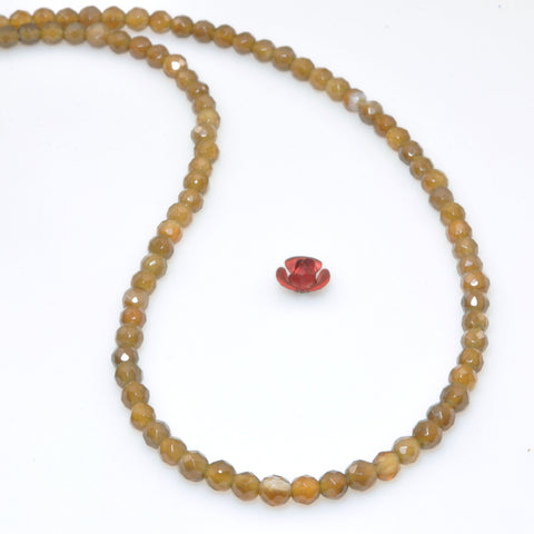 Brown Agate faceted round beads wholesale loose gemstone for jewelry making bracelet necklace DIY