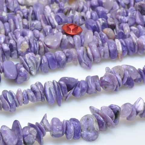 Natural Purple Charoite smooth pebble chip beads wholesale gemstone gemstone for jewelry making 5-9mm 15"