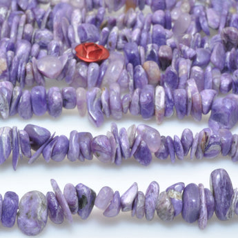 Natural Purple Charoite smooth pebble chip beads wholesale gemstone gemstone for jewelry making 5-9mm 15"
