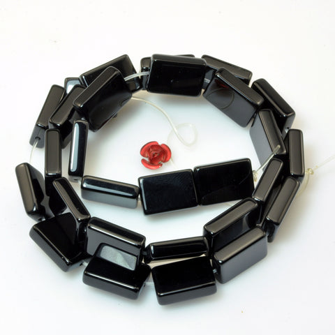Black Onyx smooth rectangle beads gemstone wholesale jewelry making bracelet necklace diy stuff