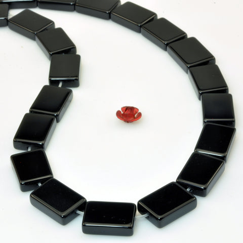 Black Onyx smooth rectangle beads gemstone wholesale jewelry making bracelet necklace diy stuff