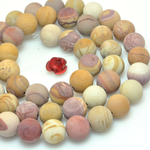 Natural Sunset Rainbow Jasper matte round loose beads wholesale  gemstone jewelry 15"