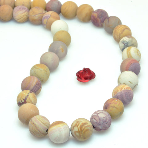 Natural Sunset Rainbow Jasper matte round loose beads wholesale  gemstone jewelry 15"