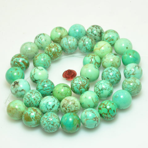 Green turquoise smooth round loose beads wholesale gemstone jewelry making bracelet diy stuff