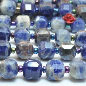 Natural orange sodalite faceted cube beads wholesale loose gemstone semi precious stones for jewelry making diy bracelet necklace