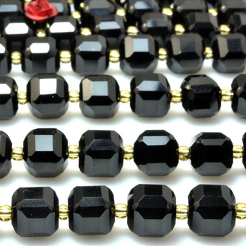 Black Onyx faceted cube loose beads wholesale gemstones semi precious stone for jewelry DIY making bracelet necklace