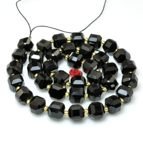 Black Onyx faceted cube loose beads wholesale gemstones semi precious stone for jewelry DIY making bracelet necklace