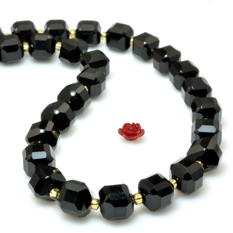 Black Onyx faceted cube loose beads wholesale gemstones semi precious stone for jewelry DIY making bracelet necklace