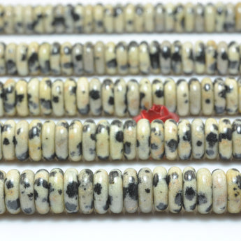 Natural Dalmatian jasper smooth rondelle spacer beads loose gemstones semi precious stone for bracelet necklace jewelry DIY making